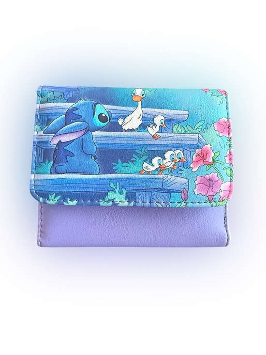 Loungefly Handbags - Disney Loungefly Lilo & Stitch Ducklings Lavender Trifold Wallet